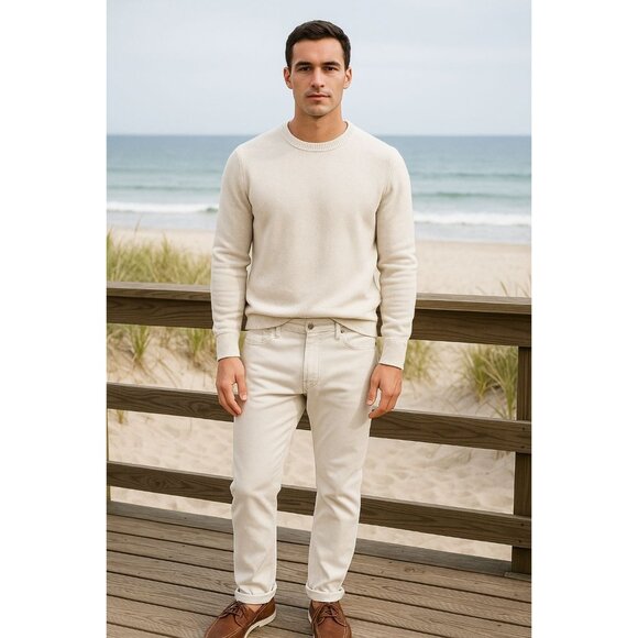 PAIGE Men Normandie Straight leg Ivory Denim 32 Coastal Streetwear Urban Casual - Picture 1 of 16